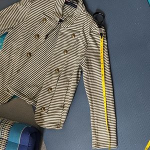 Warm green striped jacket